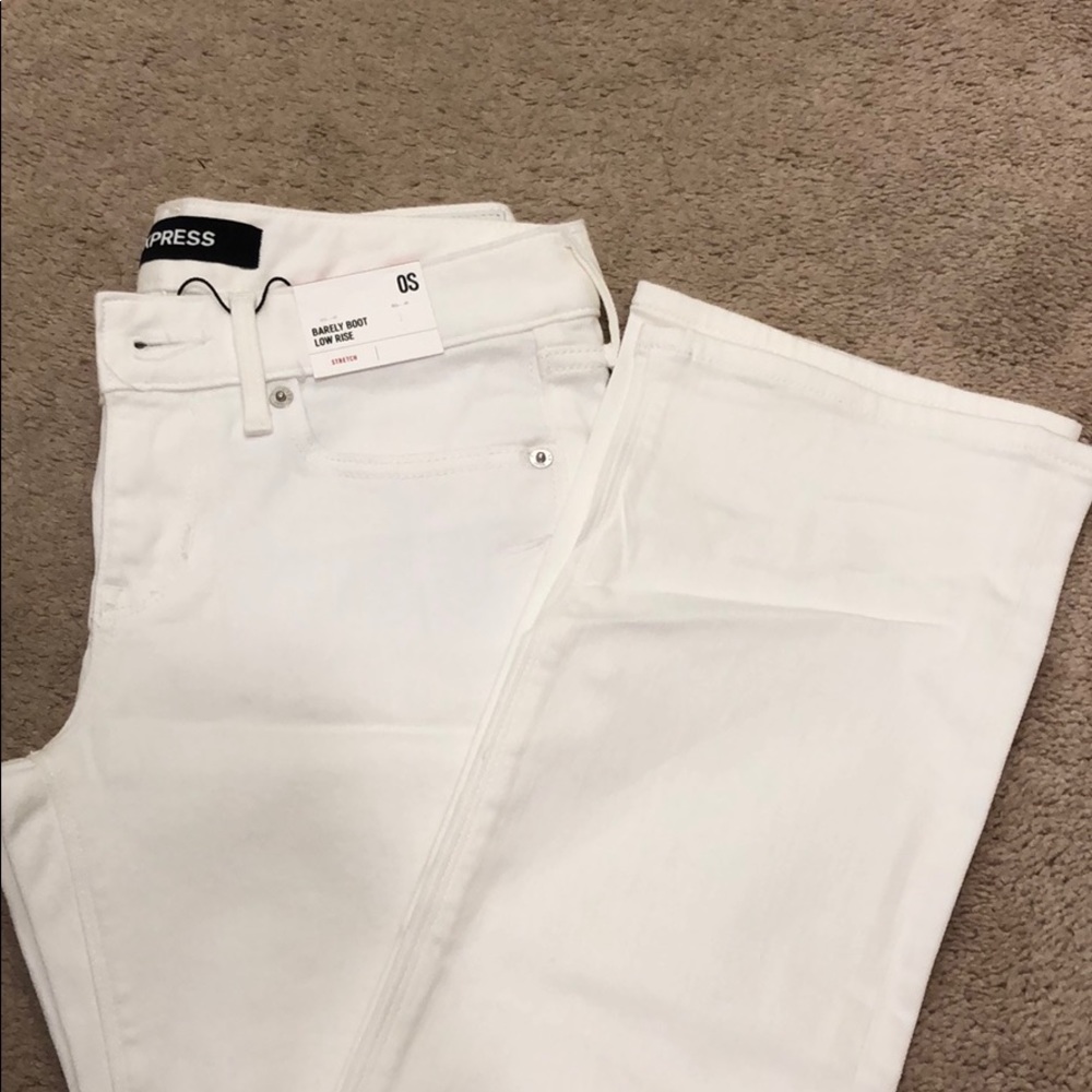 Express Barely Boot White Jeans Size 0S NWT!